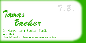 tamas backer business card